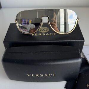 Versace Gold Mirror Unisex Sunglasses